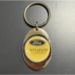 Vintage Ford Auto Car Automotive Automobile Brass‎ Metal Keychain Key Ring Chain